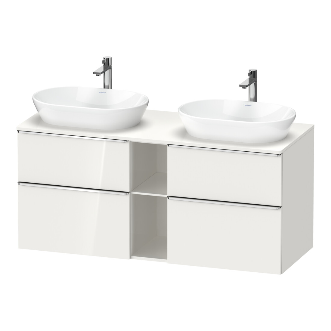 Duravit Waschtischunterschrank D-Neo 140x55cm, 2 SBK, 2 A, B bs, chr/we hgl