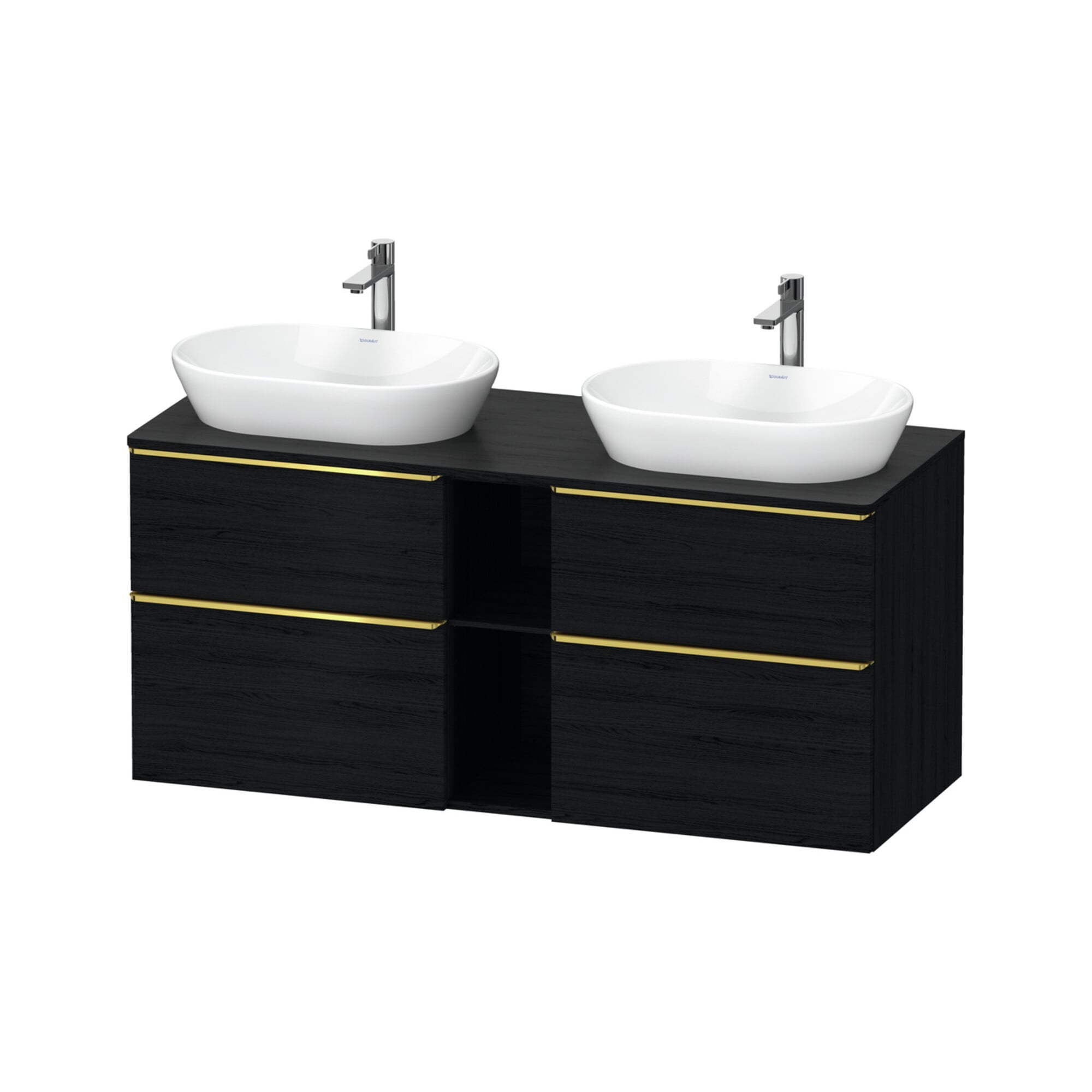 Duravit Waschtischunterschrank D-Neo 140x55cm, 2 SBK, 2 A, B bs, g pol/Ei sw