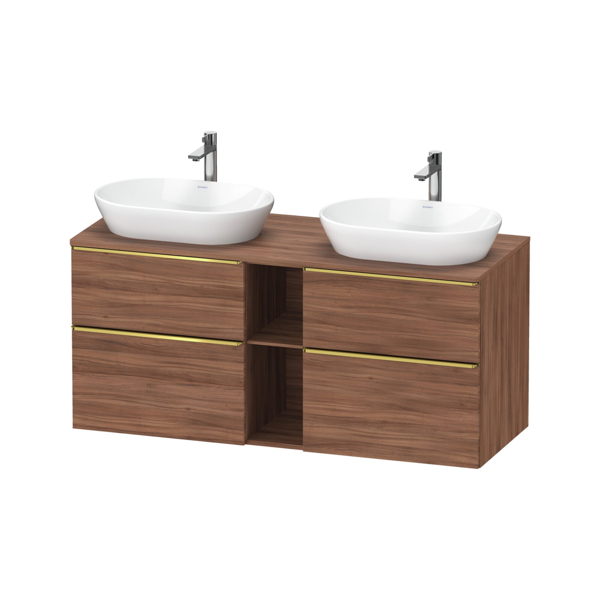 Duravit Waschtischunterschrank D-Neo 140x55cm, 2 SBK, 2 A, B bs, g pol/Nu Nat