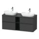 Duravit Waschtischunterschrank D-Neo 140x55cm, 2 SBK, 2 A, B bs, sw/Grap ma-1