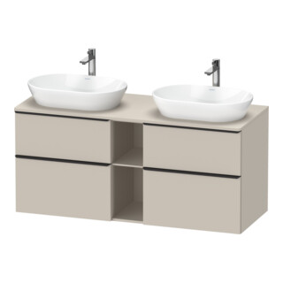Duravit Waschtischunterschrank D-Neo 140x55cm, 2 SBK, 2 A, B bs, sw/Taup ma
