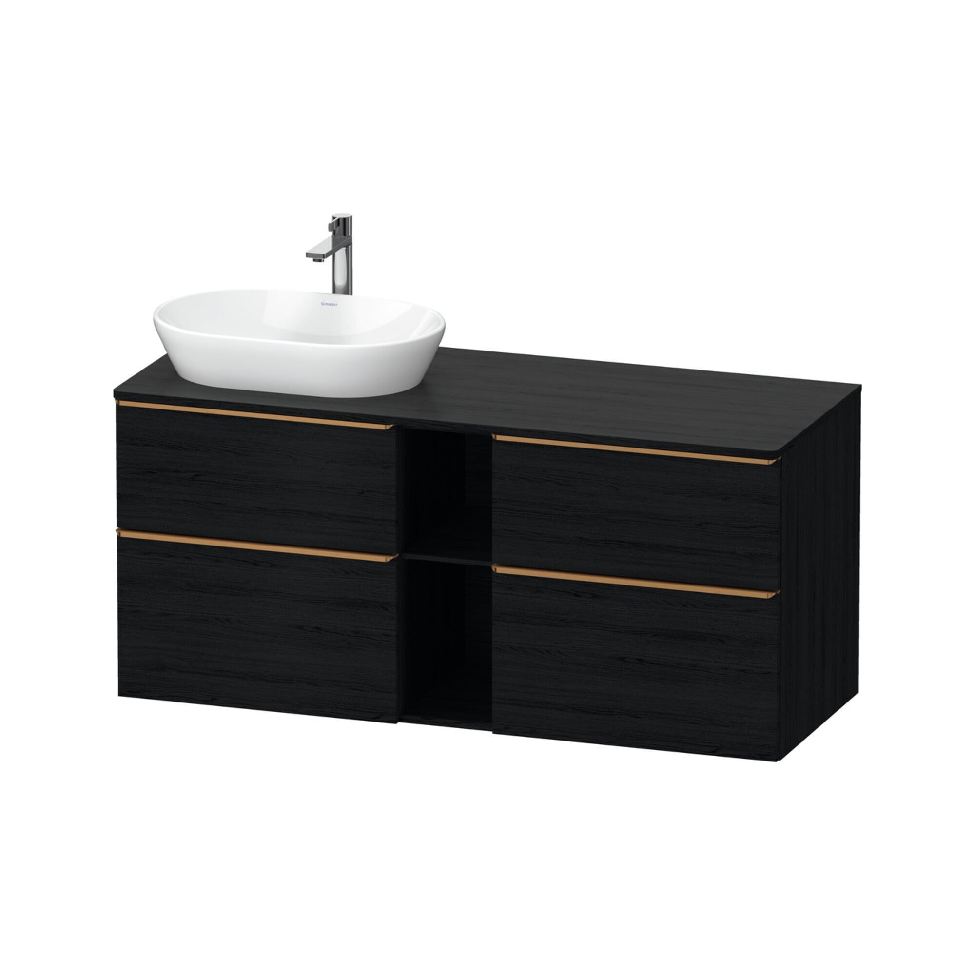 Duravit Waschtischunterschrank D-Neo 140x55cm, 2 SBK, 2 A, B L, b geb/Ei sw