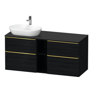 Duravit Waschtischunterschrank D-Neo 140x55cm, 2 SBK, 2 A, B L, g pol/Ei sw