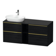 Duravit Waschtischunterschrank D-Neo 140x55cm, 2 SBK, 2 A, B L, g pol/Ei sw