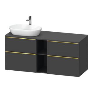 Duravit Waschtischunterschrank D-Neo 140x55cm, 2 SBK, 2 A, B L, g pol/gra ma