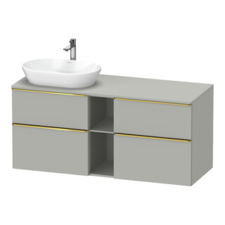 Duravit Waschtischunterschrank D-Neo 140x55cm, 2 SBK, 2 A, B L, g pol/grau ma