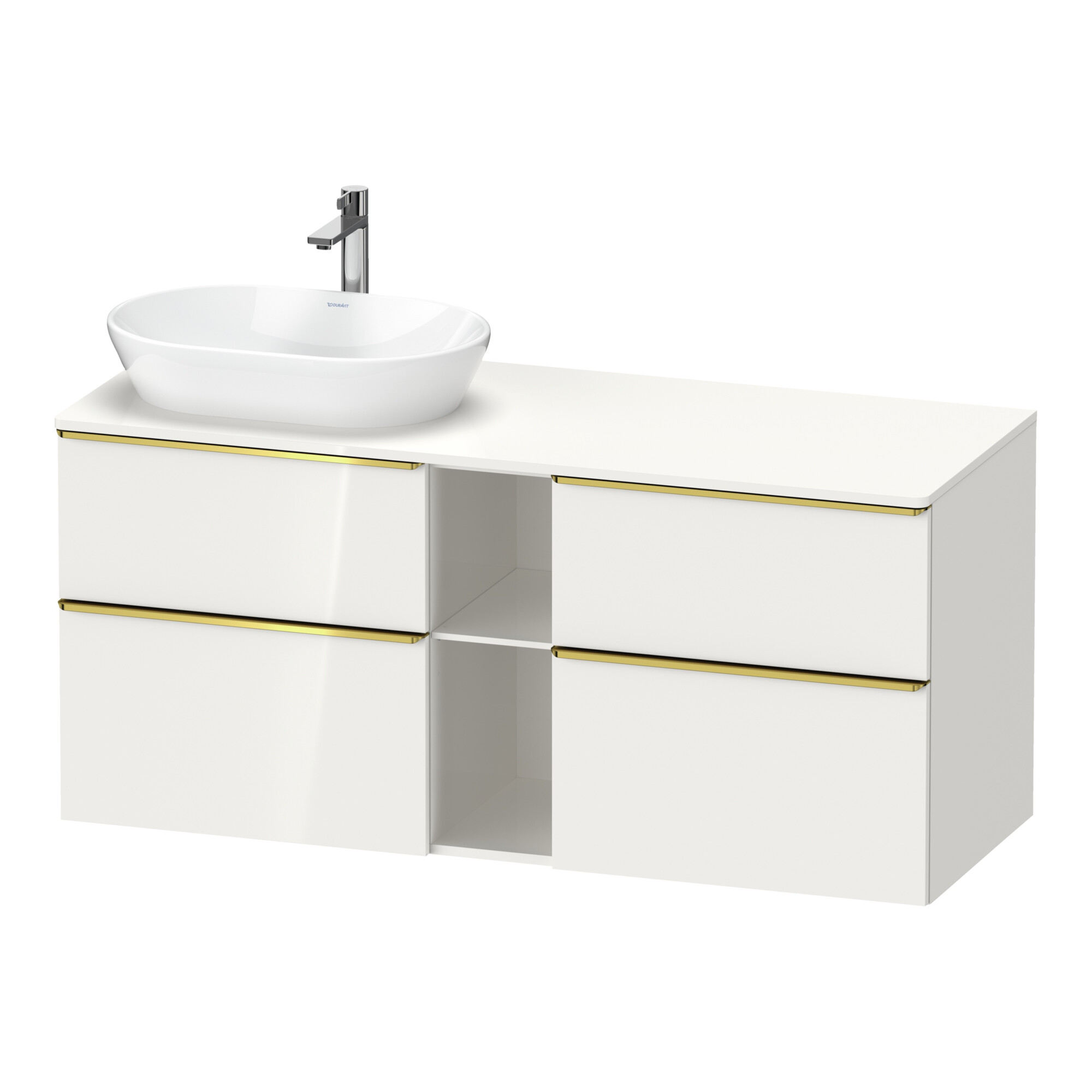Duravit Waschtischunterschrank D-Neo 140x55cm, 2 SBK, 2 A, B L, g pol/w hgl
