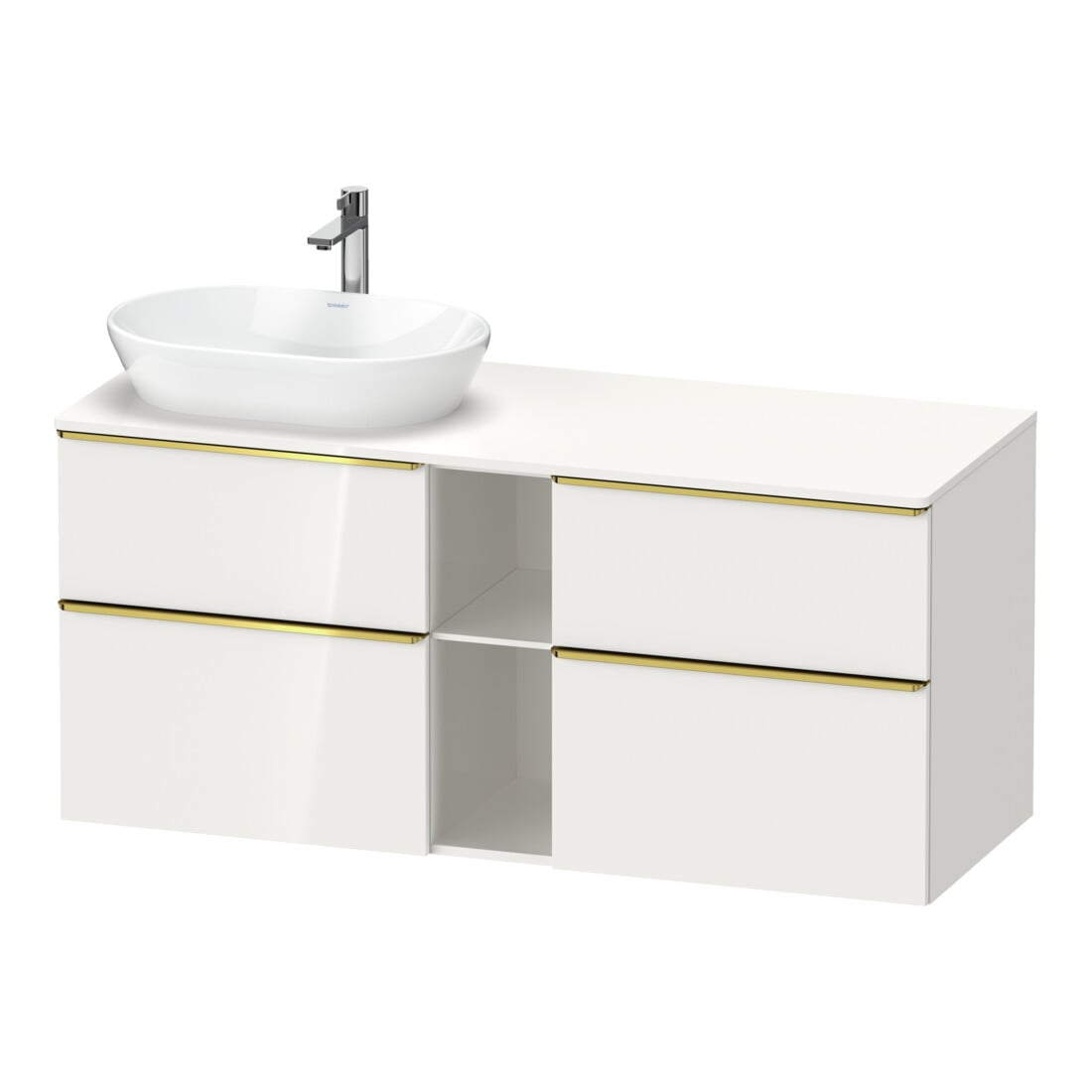 Duravit Waschtischunterschrank D-Neo 140x55cm, 2 SBK, 2 A, B L, g pol/w hgl