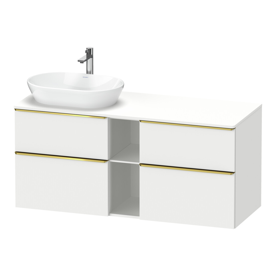 Duravit Waschtischunterschrank D-Neo 140x55cm, 2 SBK, 2 A, B L, g pol/weiß ma