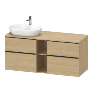Duravit Waschtischunterschrank D-Neo 140x55cm, 2 SBK, 2 A, B L, sw/Ei Nat