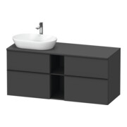 Duravit Waschtischunterschrank D-Neo 140x55cm, 2 SBK, 2 A, B L, sw/Grap ma
