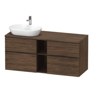 Duravit Waschtischunterschrank D-Neo 140x55cm, 2 SBK, 2 A, B L, sw/Nuss dkl.