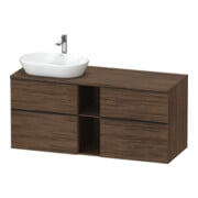 Duravit Waschtischunterschrank D-Neo 140x55cm, 2 SBK, 2 A, B L, sw/Nuss dkl.