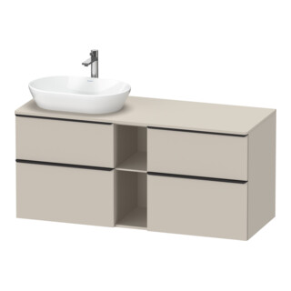 Duravit Waschtischunterschrank D-Neo 140x55cm, 2 SBK, 2 A, B L, sw/Taup ma