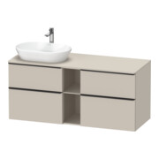 Duravit Waschtischunterschrank D-Neo 140x55cm, 2 SBK, 2 A, B L, sw/Taup ma