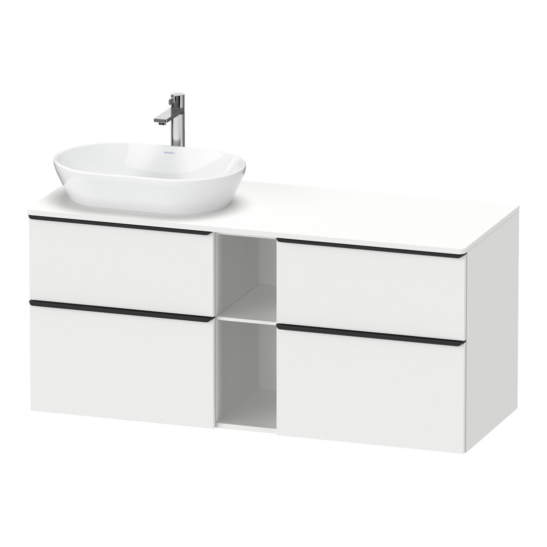 Duravit Waschtischunterschrank D-Neo 140x55cm, 2 SBK, 2 A, B L, sw/w ma