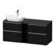 Duravit Waschtischunterschrank D-Neo 140x55cm, 2 SBK, 2 A, B li, chr/Eiche sw-1