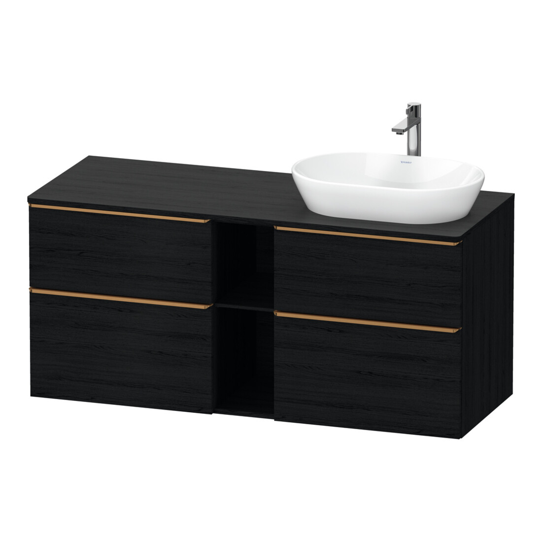 Duravit Waschtischunterschrank D-Neo 140x55cm, 2 SBK, 2 A, B R, b geb/Ei sw