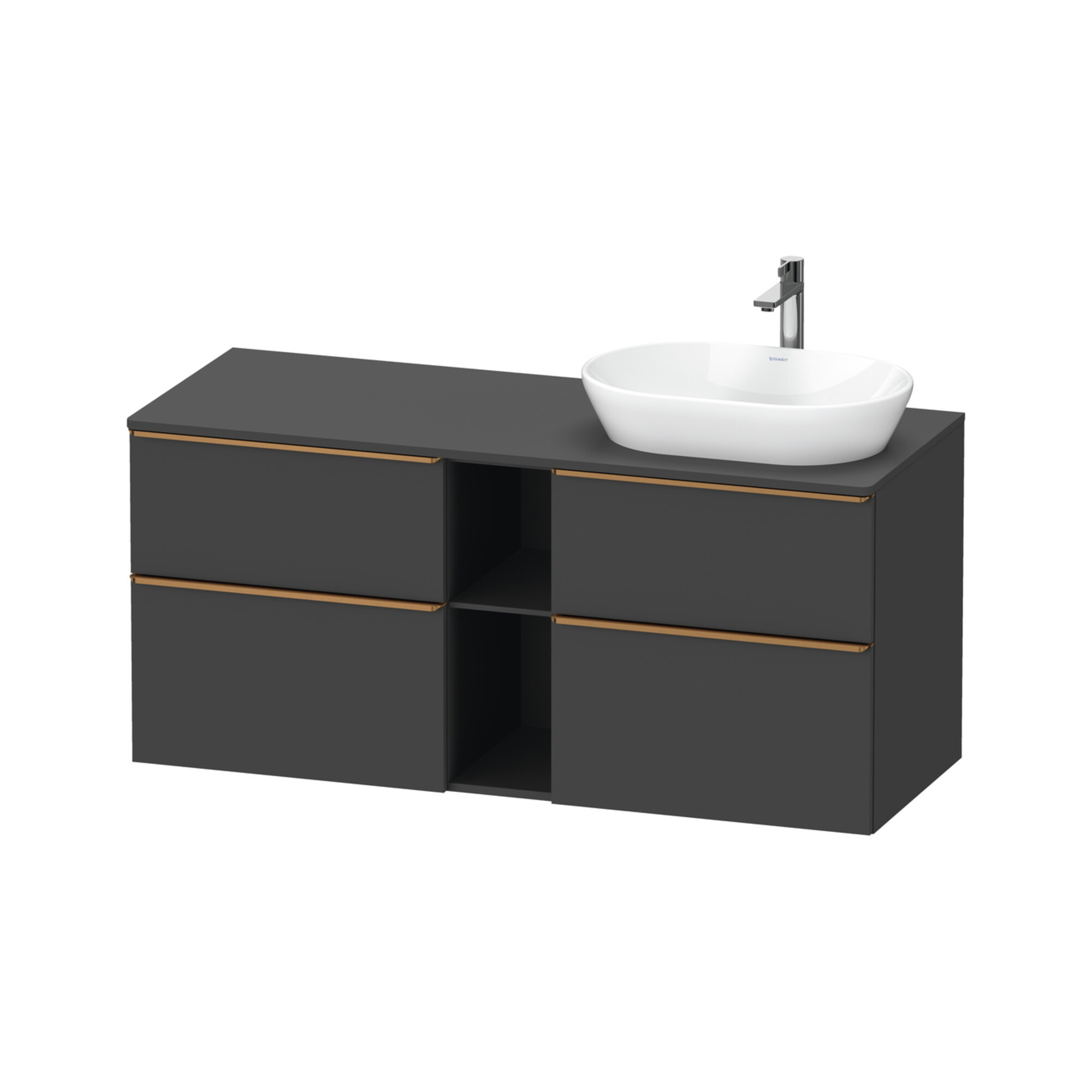 Duravit Waschtischunterschrank D-Neo 140x55cm, 2 SBK, 2 A, B R, b geb/Gra ma