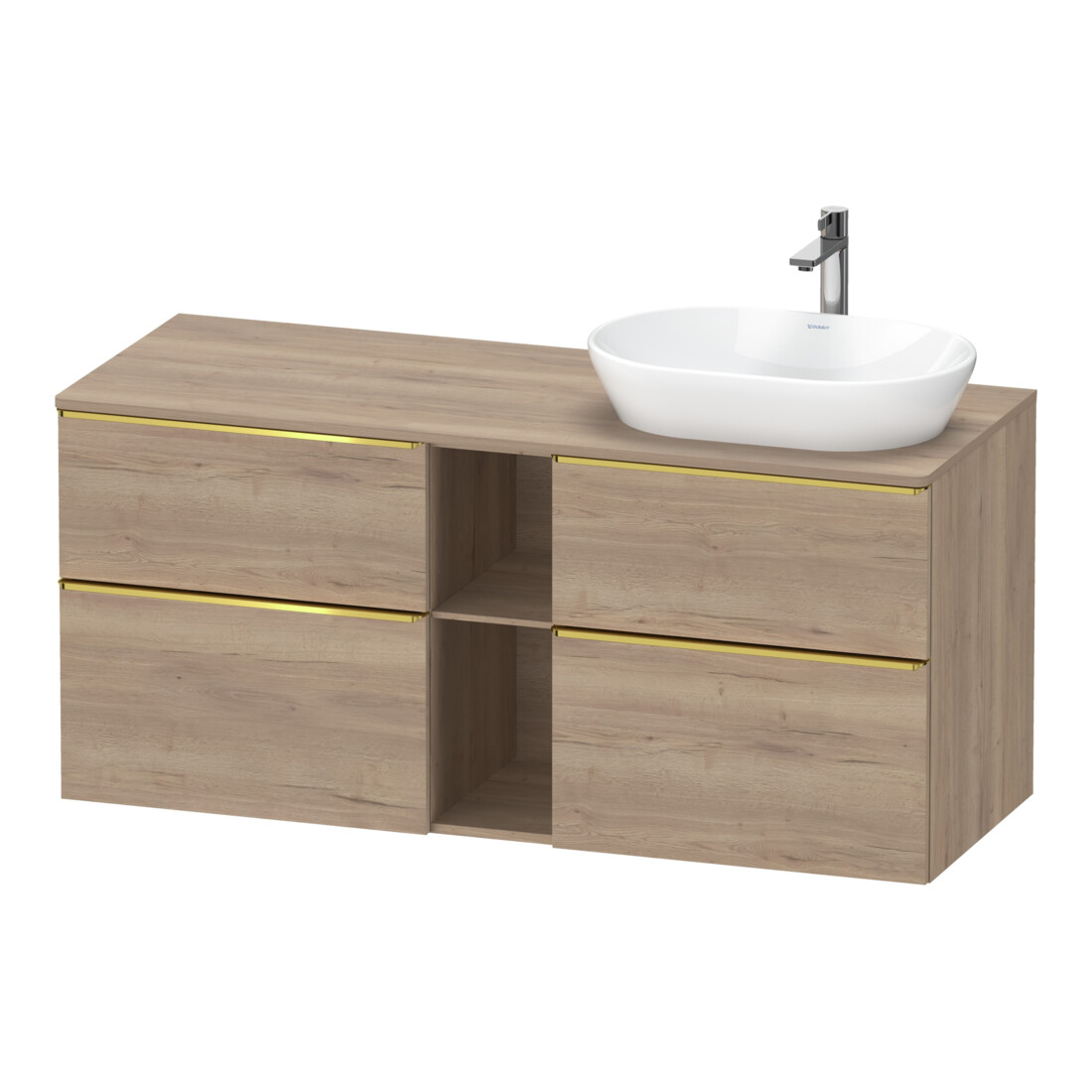 Duravit Waschtischunterschrank D-Neo 140x55cm, 2 SBK, 2 A, B R, g pol/Ei ma