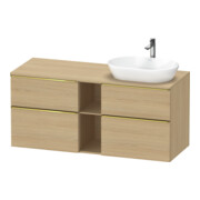 Duravit Waschtischunterschrank D-Neo 140x55cm, 2 SBK, 2 A, B R, g pol/Ei Nat