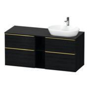 Duravit Waschtischunterschrank D-Neo 140x55cm, 2 SBK, 2 A, B R, g pol/Ei sw