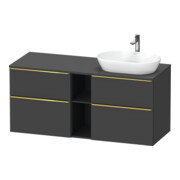 Duravit Waschtischunterschrank D-Neo 140x55cm, 2 SBK, 2 A, B R, g pol/gra ma