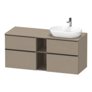Duravit Waschtischunterschrank D-Neo 140x55cm, 2 SBK, 2 A, B R, sw/Leinen