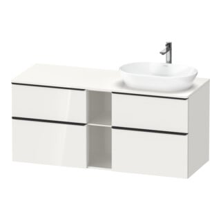 Duravit Waschtischunterschrank D-Neo 140x55cm, 2 SBK, 2 A, B R, sw/w hgl