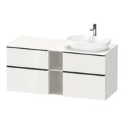 Duravit Waschtischunterschrank D-Neo 140x55cm, 2 SBK, 2 A, B R, sw/w hgl