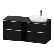 Duravit Waschtischunterschrank D-Neo 140x55cm, 2 SBK, 2 A, B re, chr/Eiche sw