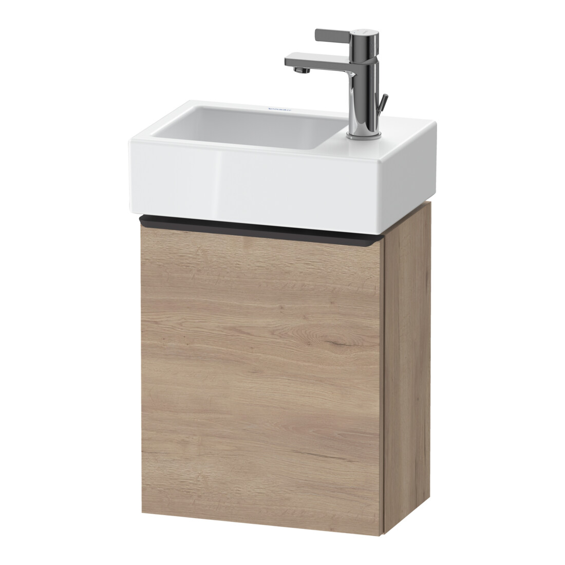 Duravit Waschtischunterschrank D-Neo 36,4x22,2x44cm, 1 Tür, An R, sw/Ei marm.