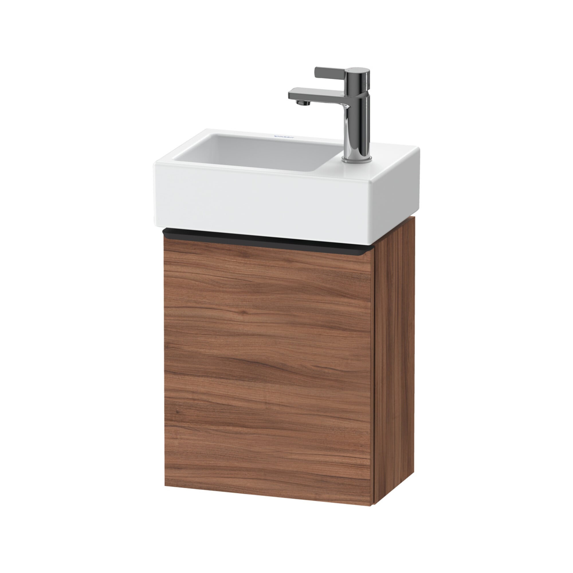 Duravit Waschtischunterschrank D-Neo 36,4x22,2x44cm, 1 Tür, An R, sw/Nuss Nat