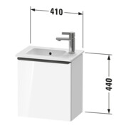 Duravit Waschtischunterschrank D-Neo 41x27,4x44cm, 1 T, An L, b geb/Eiche sw-5