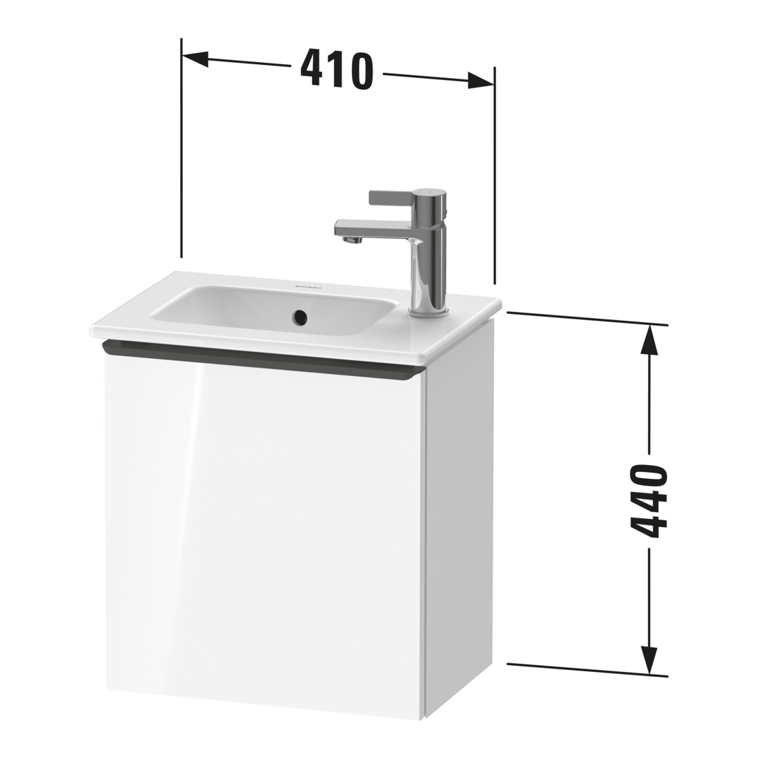 Duravit Waschtischunterschrank D-Neo 41x27,4x44cm, 1 T, An L, b geb/Eiche sw