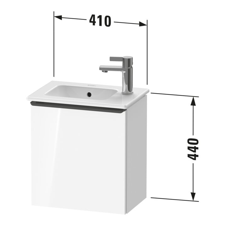 Duravit Waschtischunterschrank D-Neo 41x27,4x44cm, 1 T, An R, b geb/Gra ma