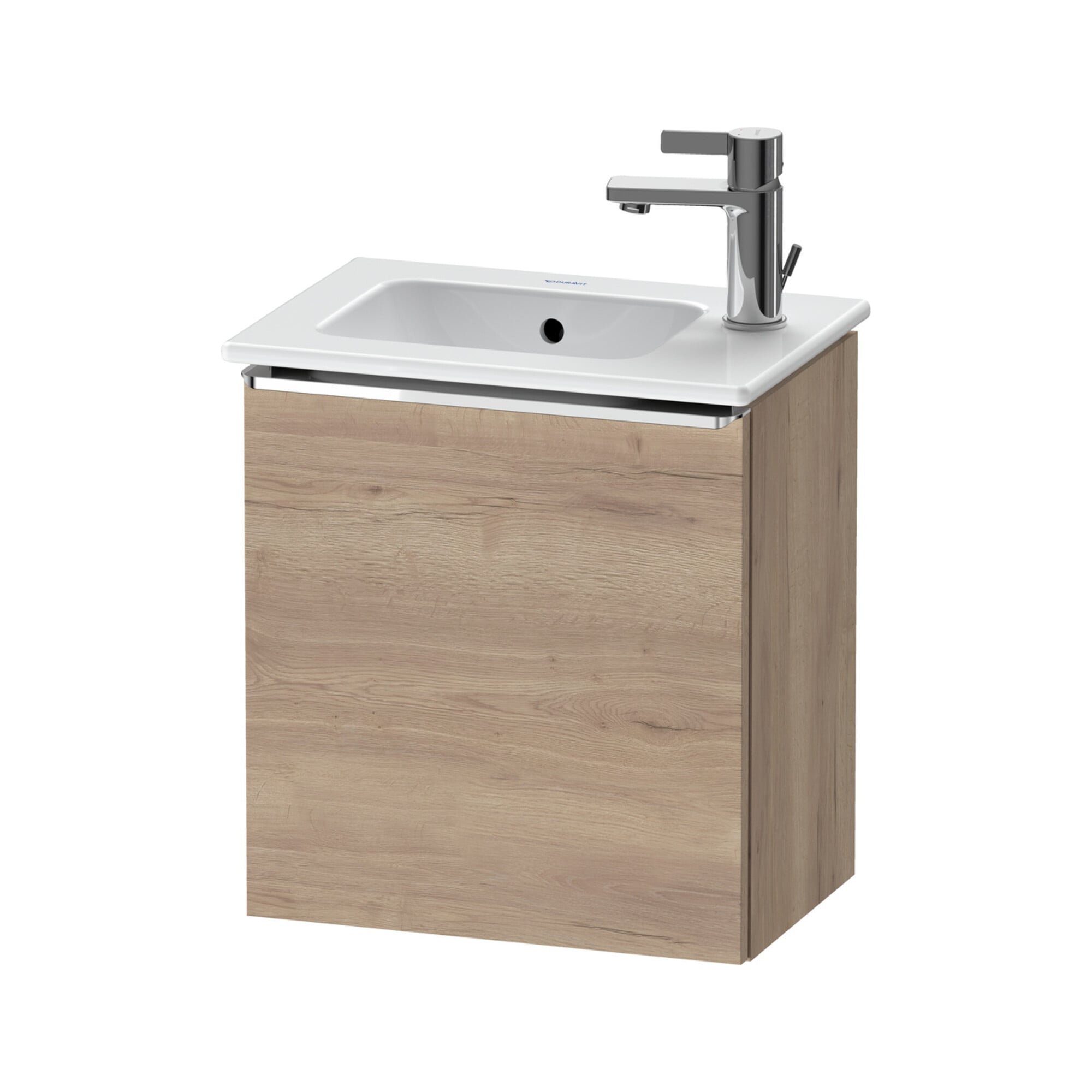 Duravit Waschtischunterschrank D-Neo 41x27,4x44cm, 1 T, An R, chr/Eiche marm.