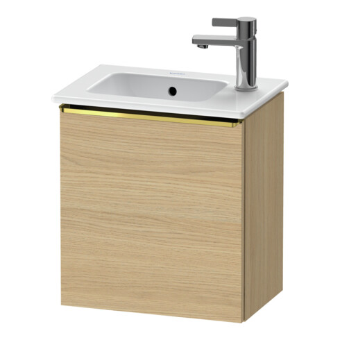 Duravit Waschtischunterschrank D-Neo 41x27,4x44cm, 1 T, An R, g pol/Eiche Nat