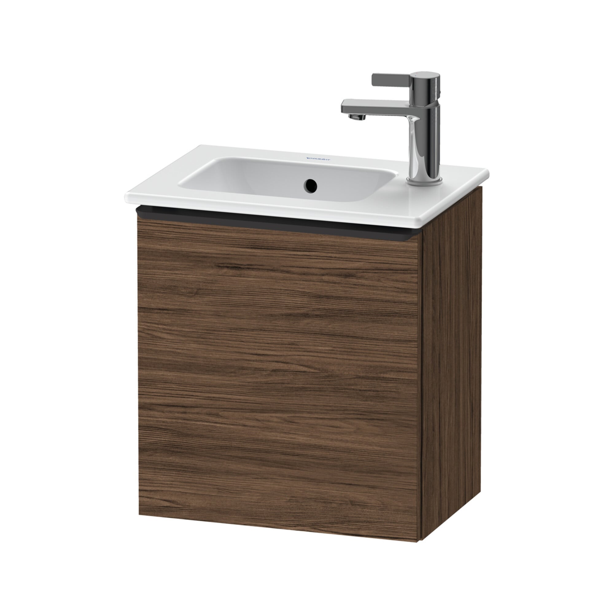 Duravit Waschtischunterschrank D-Neo 41x27,4x44cm, 1 T, An R, sw/Nuss dkl.