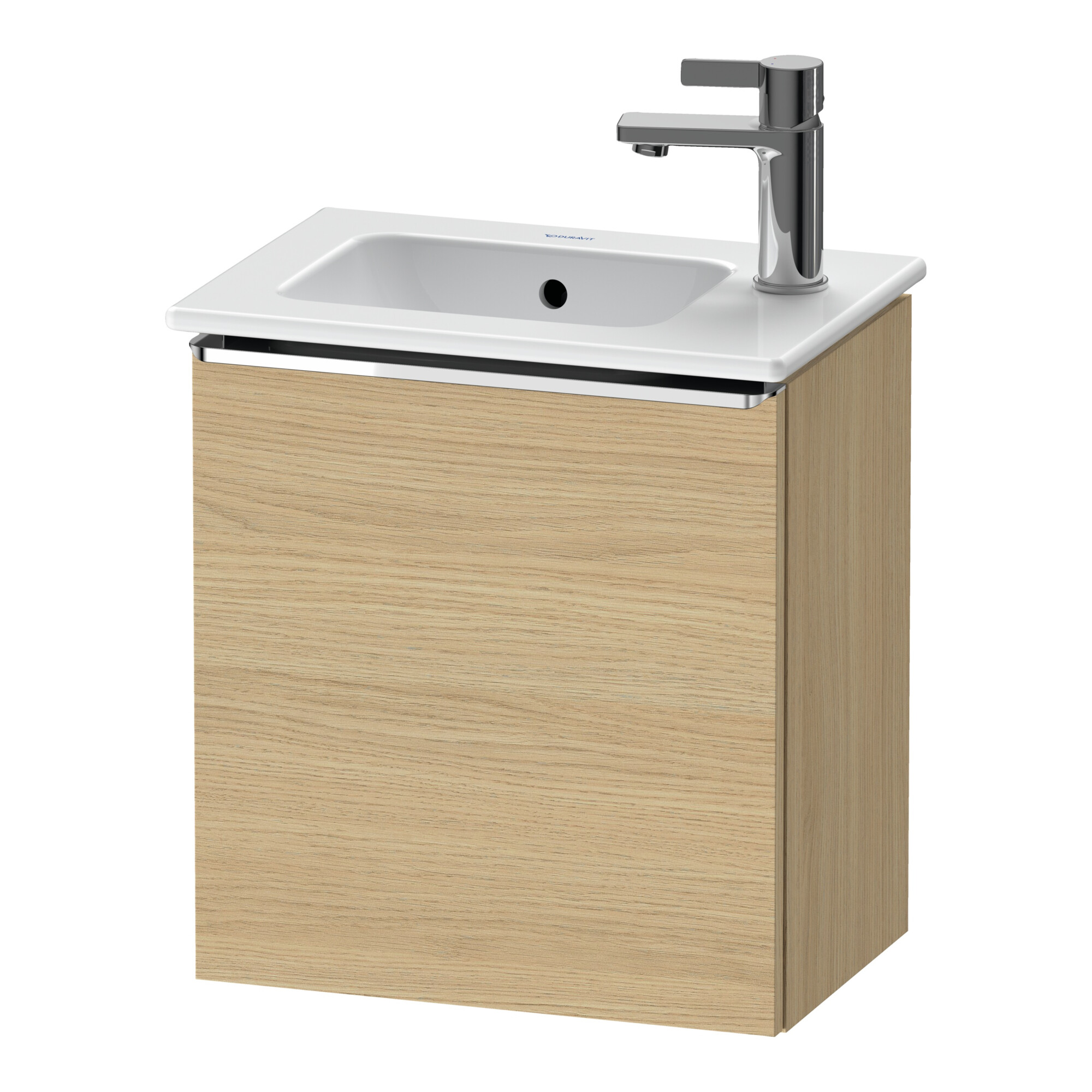 Duravit Waschtischunterschrank D-Neo 41x27,4x44cm, 1 T, An re, chr/Eiche Nat