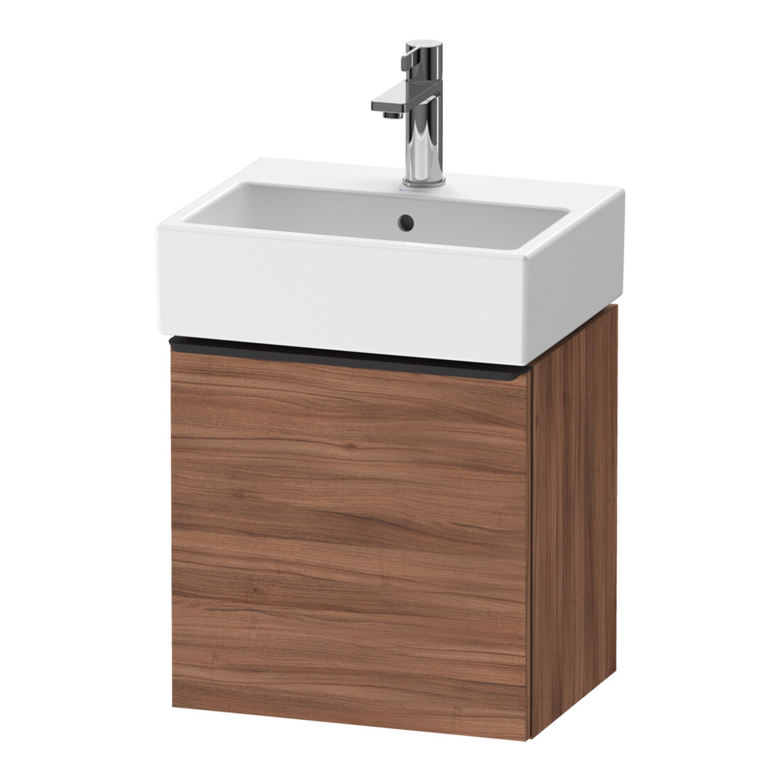 Duravit Waschtischunterschrank D-Neo 43,4x32,2x44cm, 1 Tür, An R, sw/Nuss Nat