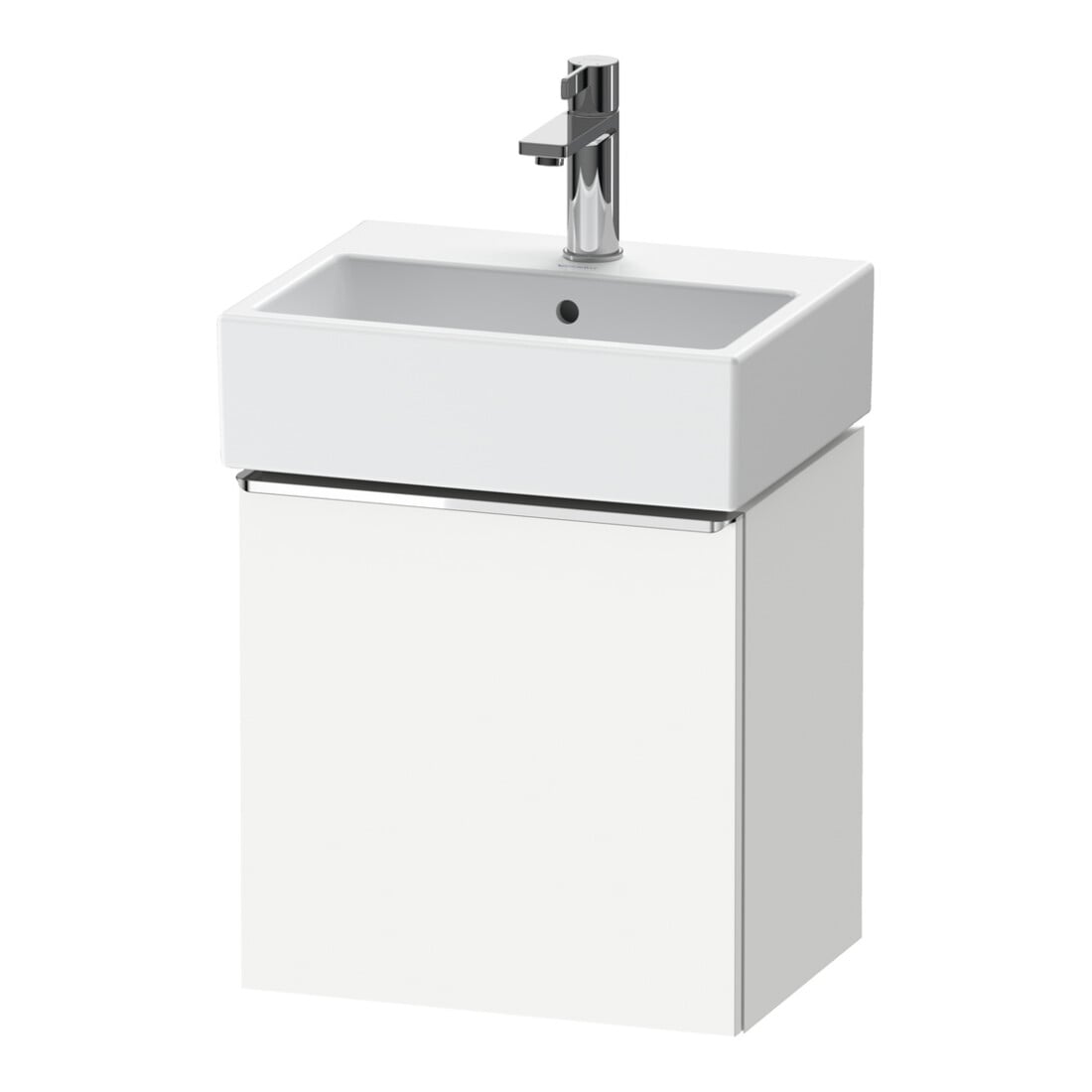 Duravit Waschtischunterschrank D-Neo 43,4x32,2x44cm, 1 Tür, An re, chr/we ma