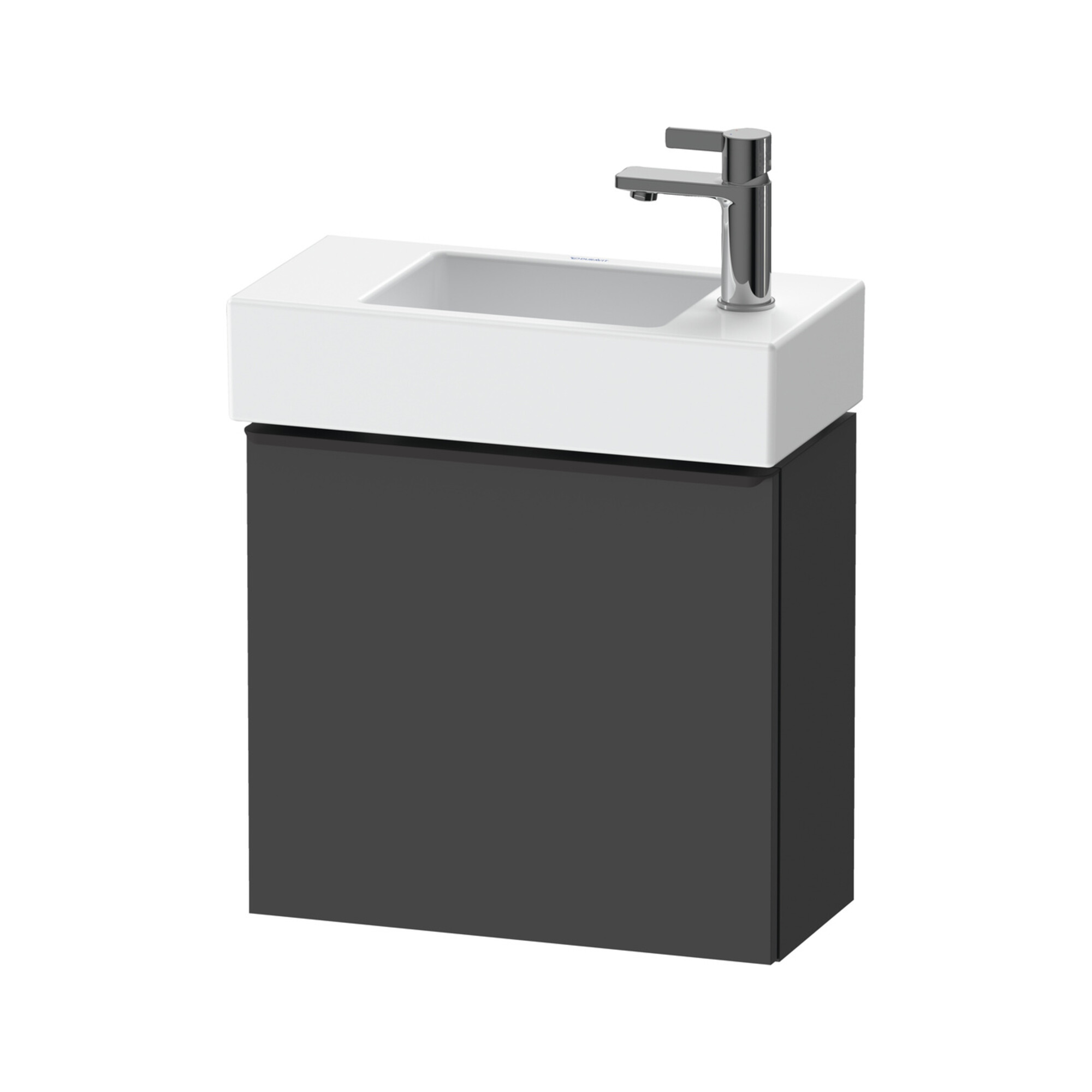 Duravit Waschtischunterschrank D-Neo 48,4x22,2x44cm, 1 Tür, An L, sw/Grap ma