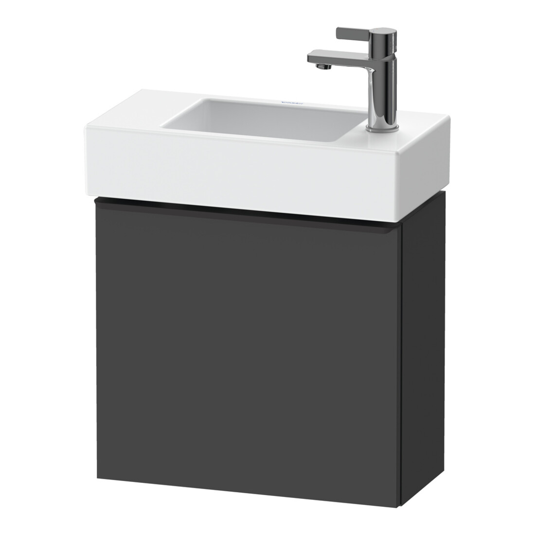 Duravit Waschtischunterschrank D-Neo 48,4x22,2x44cm, 1 Tür, An L, sw/Grap ma
