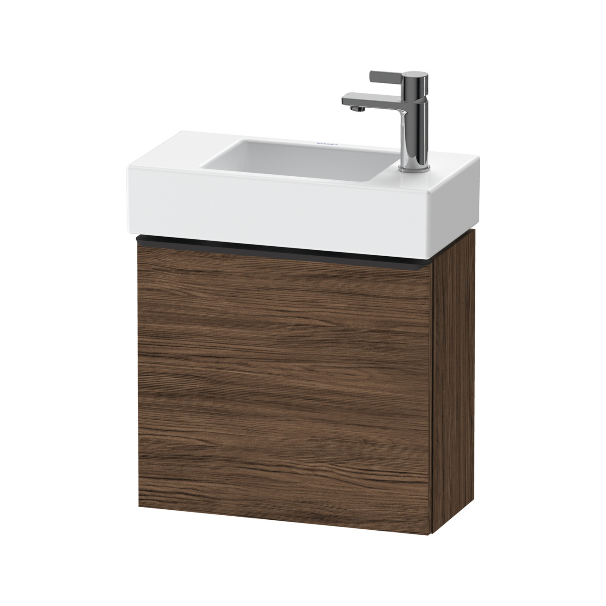 Duravit Waschtischunterschrank D-Neo 48,4x22,2x44cm, 1 Tür, An R, sw/Nuss d
