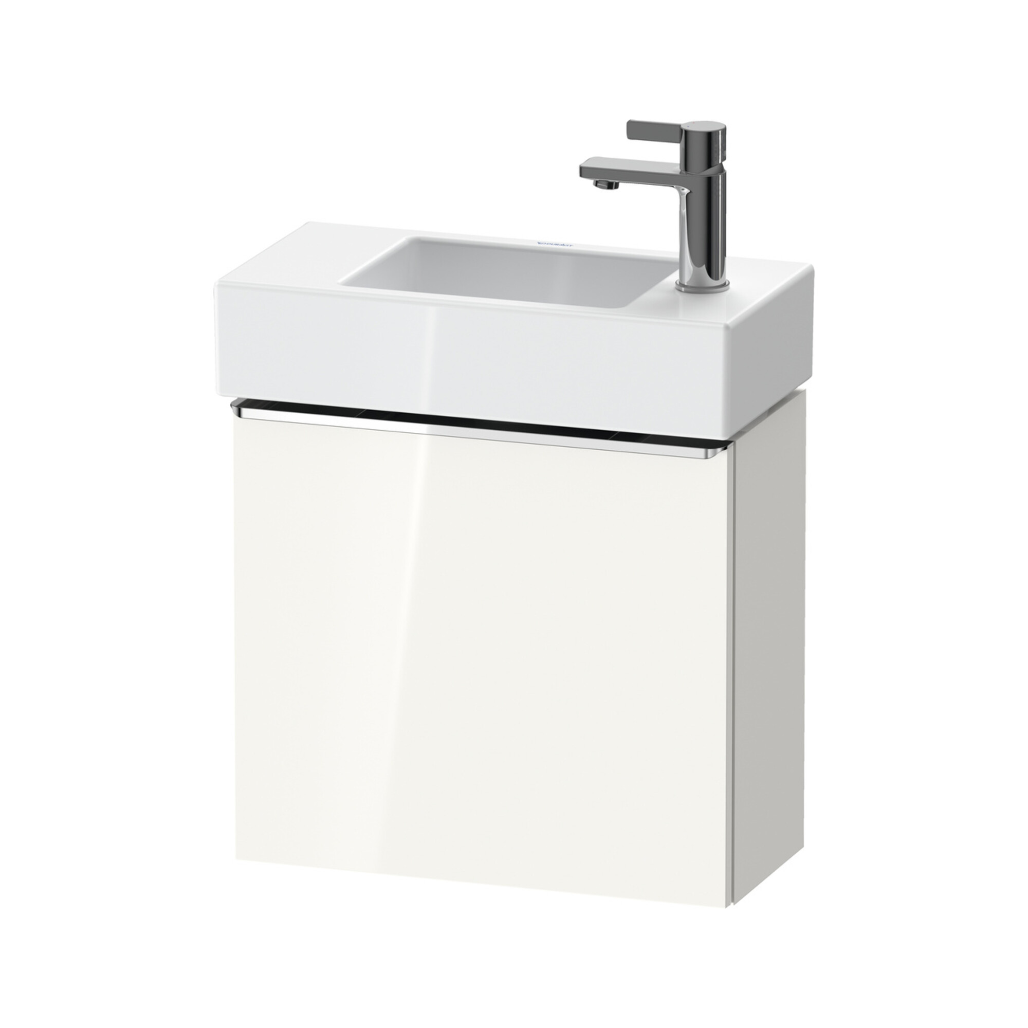Duravit Waschtischunterschrank D-Neo 48,4x22,2x44cm, 1 Tür, An re, chr/we hgl