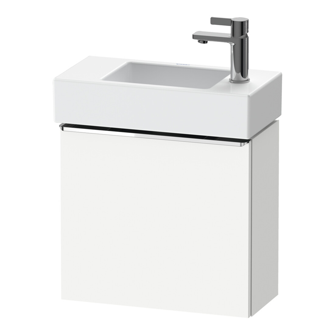 Duravit Waschtischunterschrank D-Neo 48,4x22,2x44cm, 1 Tür, An re, chr/we ma