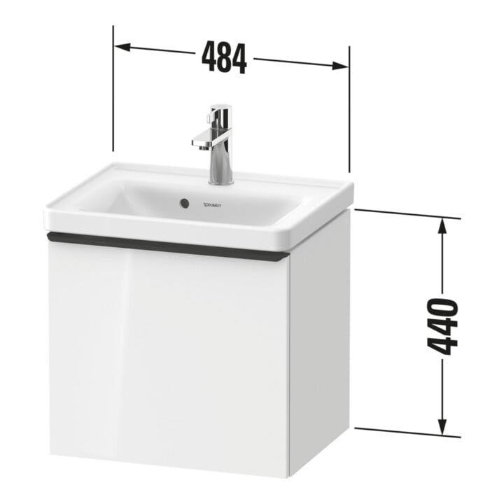 Duravit Waschtischunterschrank D-Neo 48,4x37,2x44cm, 1 A, wand., ES geb/we ma