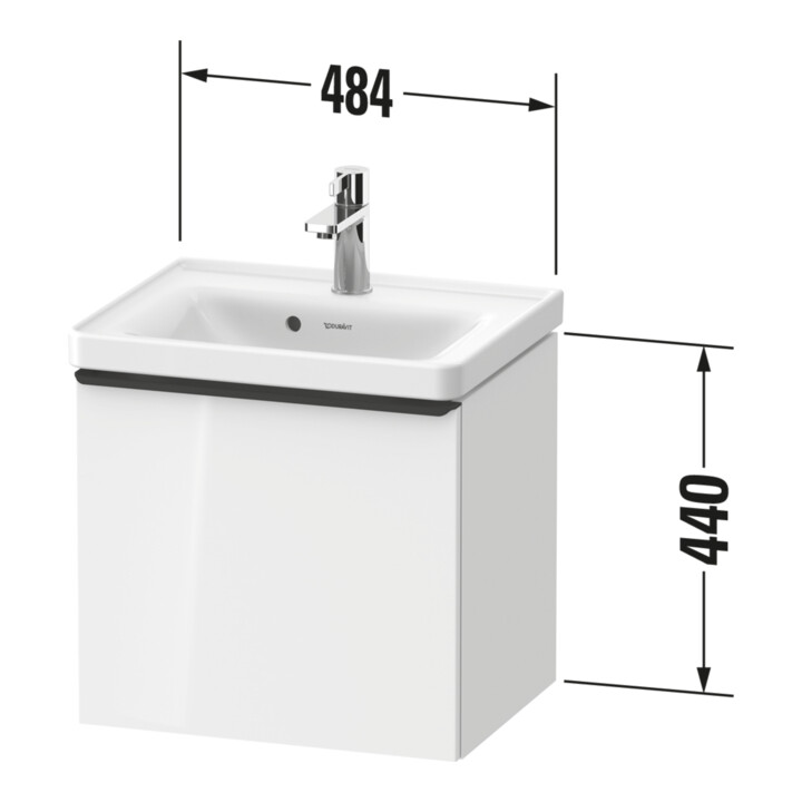 Duravit Waschtischunterschrank D-Neo 48,4x37,2x44cm, 1 A, wd, b geb/Eiche Nat