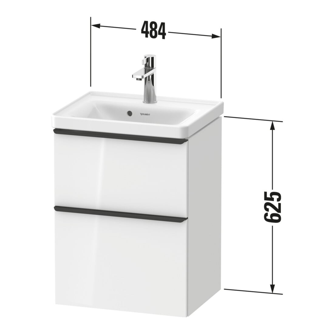 Duravit Waschtischunterschrank D-Neo 48,4x37,2x62,5cm, 1 Kast, b geb/we hgl